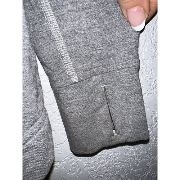 𝅺lululemon Coast Wrap Button Collar Sweatshirt Modal Heather Gray Sz 4 Heavy A1 - Picture 10 of 12